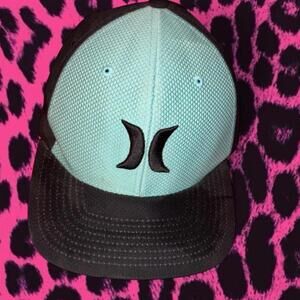 Teal and Black Vintage Hurley cap